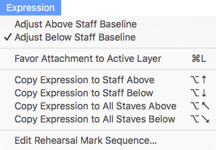 Expanded Expression menu