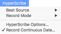 Expanded HyperScribe menu