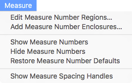 Expanded Measure menu