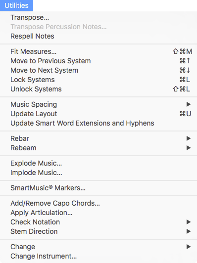Expanded Utilities menu