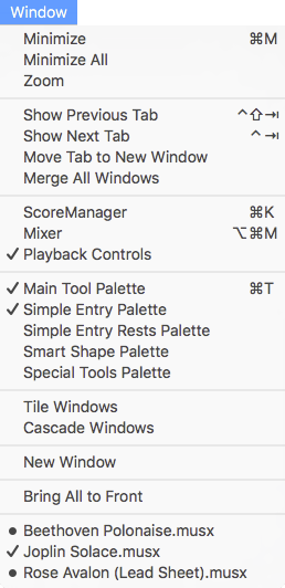 Expanded Window menu