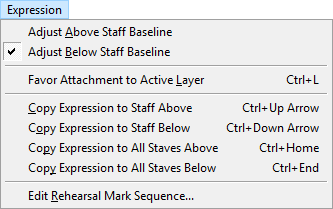 Expanded Expression menu