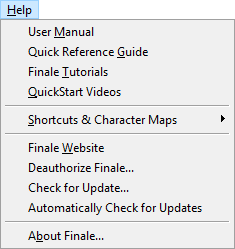 Expanded Help menu