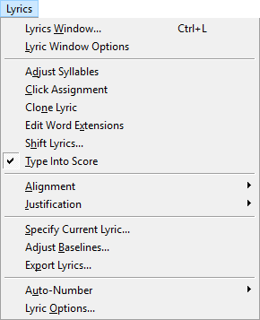 Expanded Lyrics menu
