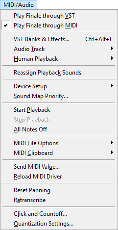 Expanded MIDI/Audio menu