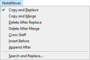 Expanded NoteMover menu