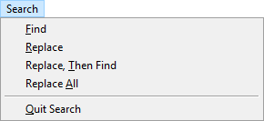 Expanded Search menu