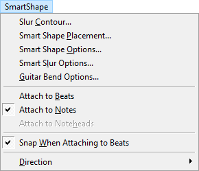 Expanded SmartShape menu