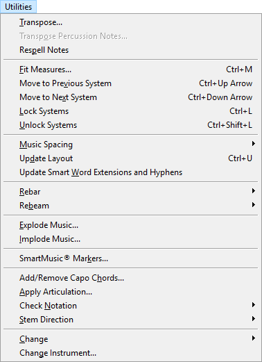 Expanded Utilities menu