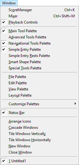Expanded Window menu